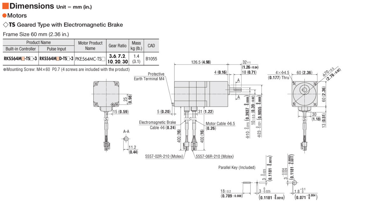 RKS564MCD-TS3.6 - Dimensions