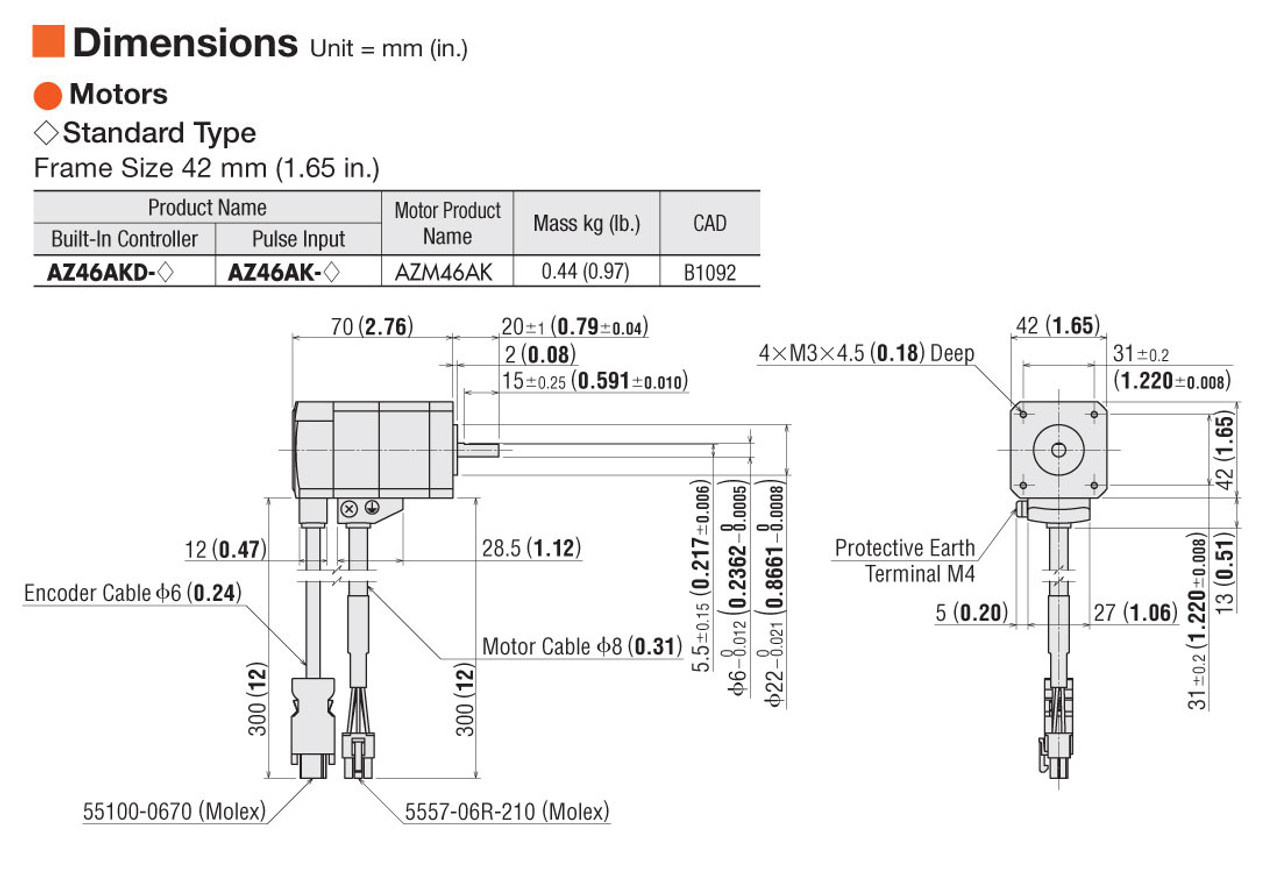 AZM46AK - Dimensions