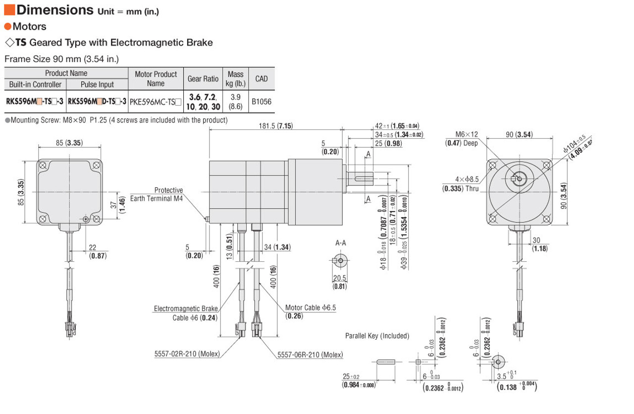 RKS596MC-TS3.6 - Dimensions