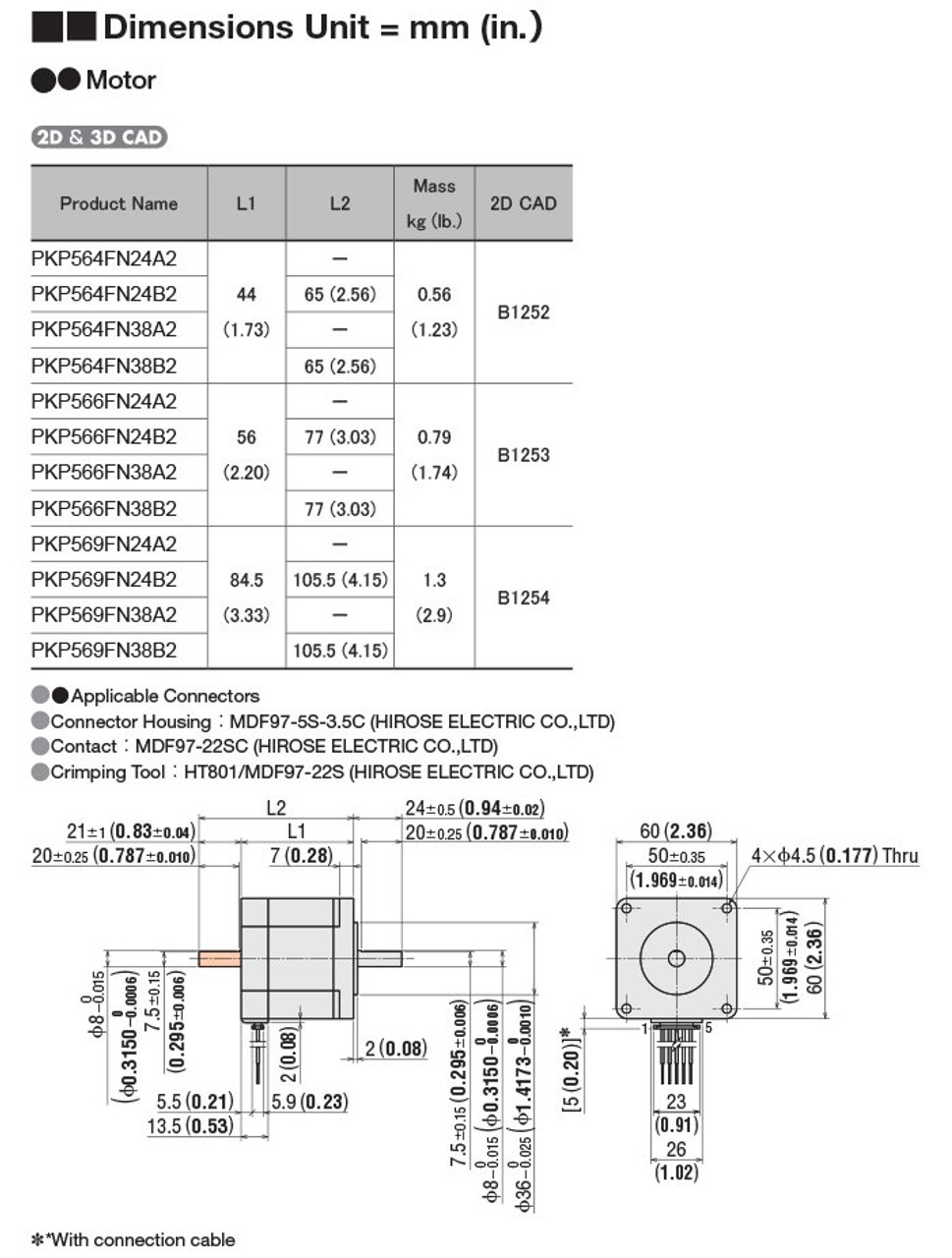 PKP566FN24B2 / CVD524B-KSC - Dimensions