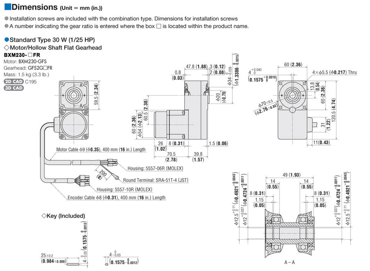 BXM230-15FR / BXSD30-A2 - Dimensions