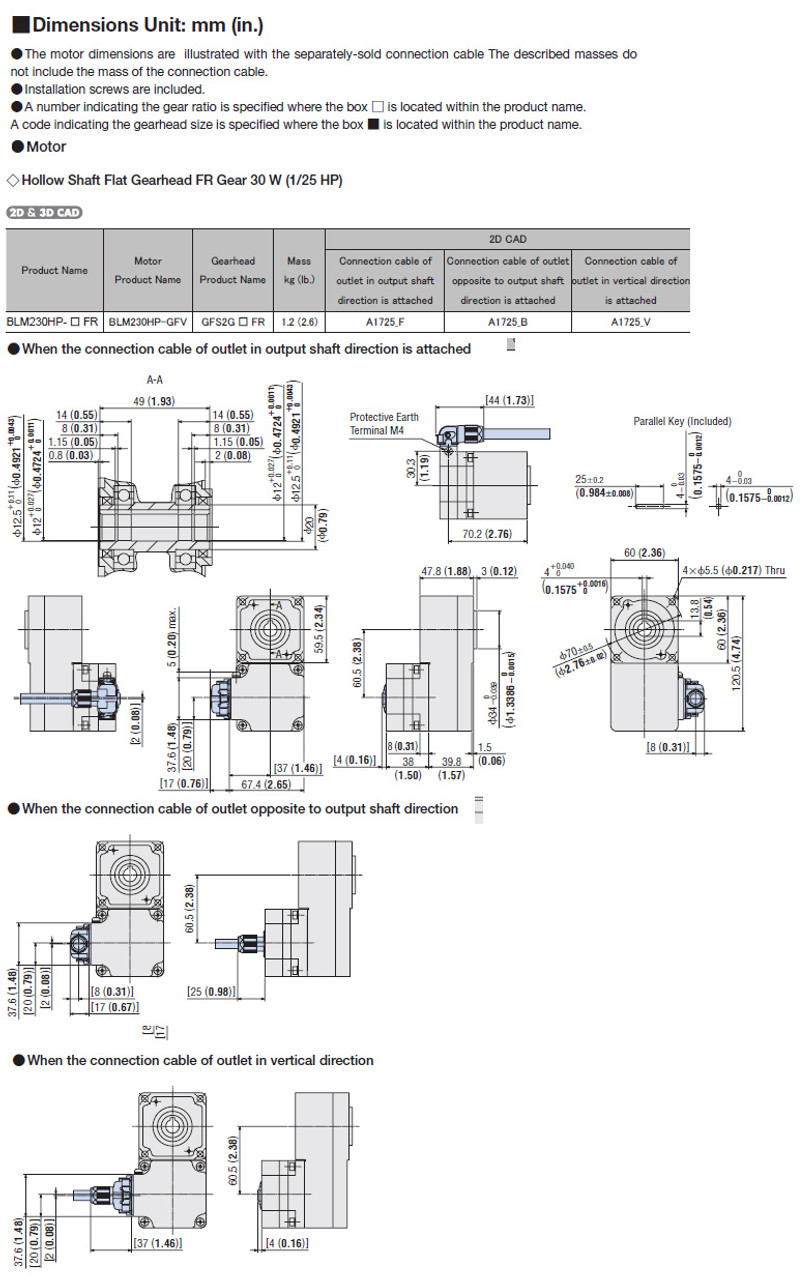 BLM230HP-15FR / BLE2D30-C - Dimensions