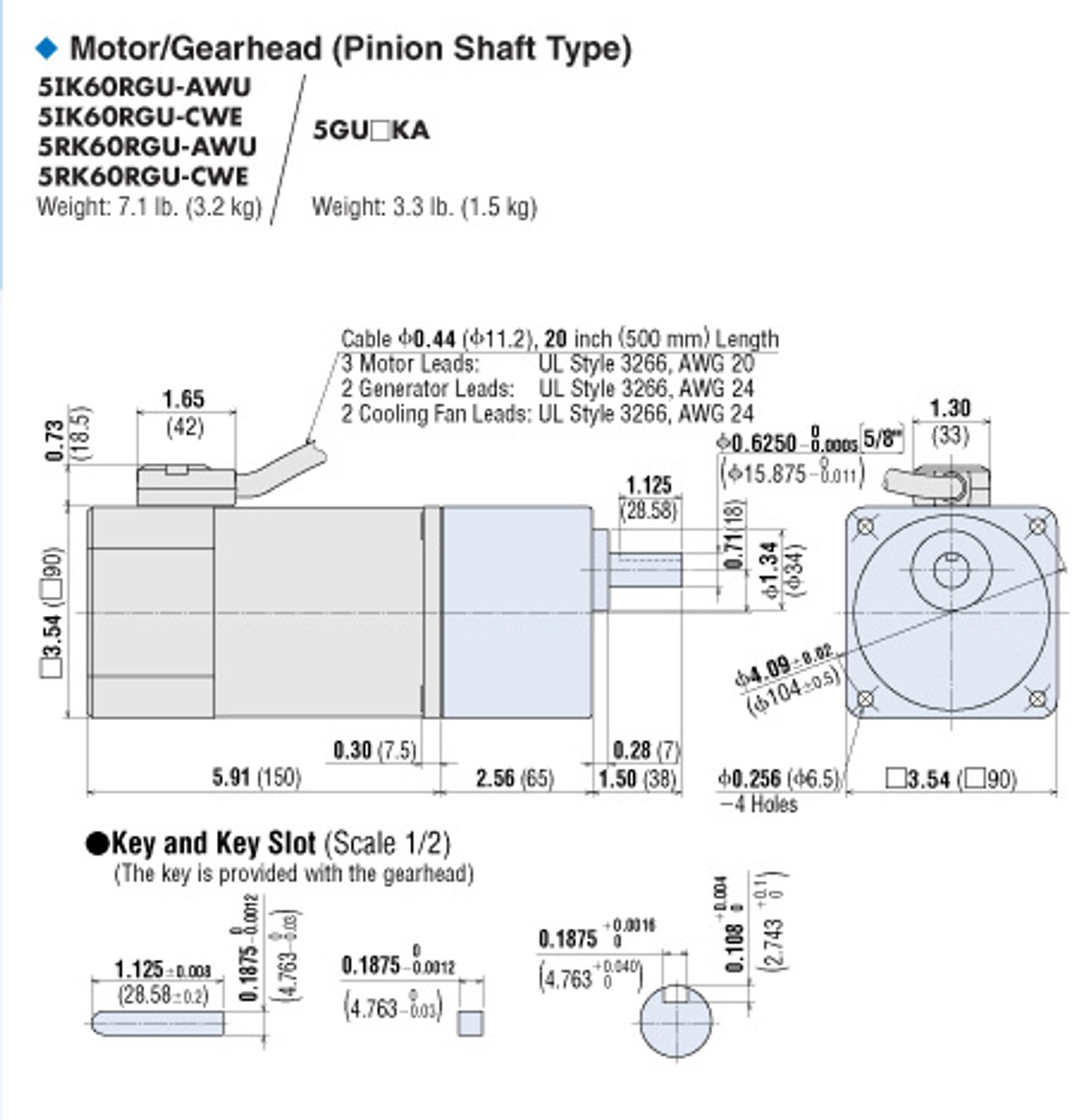 5RK60RGU-CWE - Dimensions