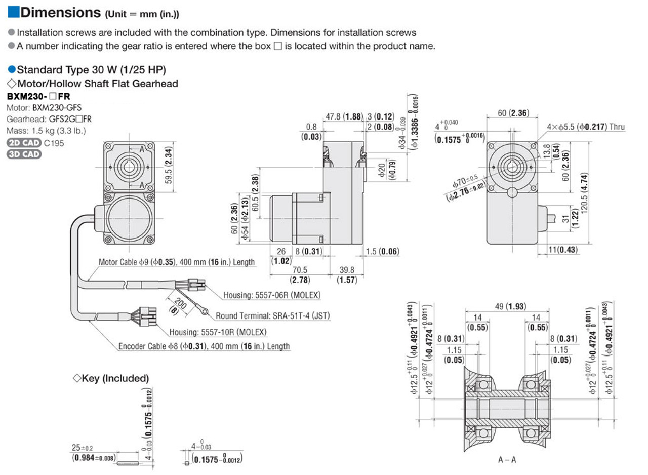 BXM230-50FR / BXSD30-C2 - Dimensions
