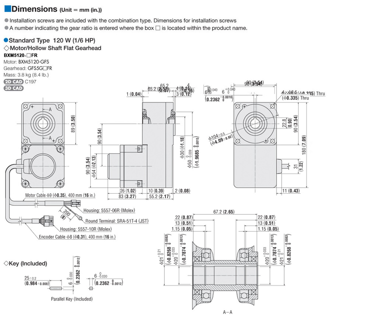 BXM5120-10FR - Dimensions