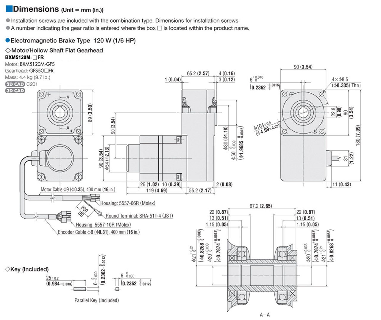 BXM5120M-10FR - Dimensions