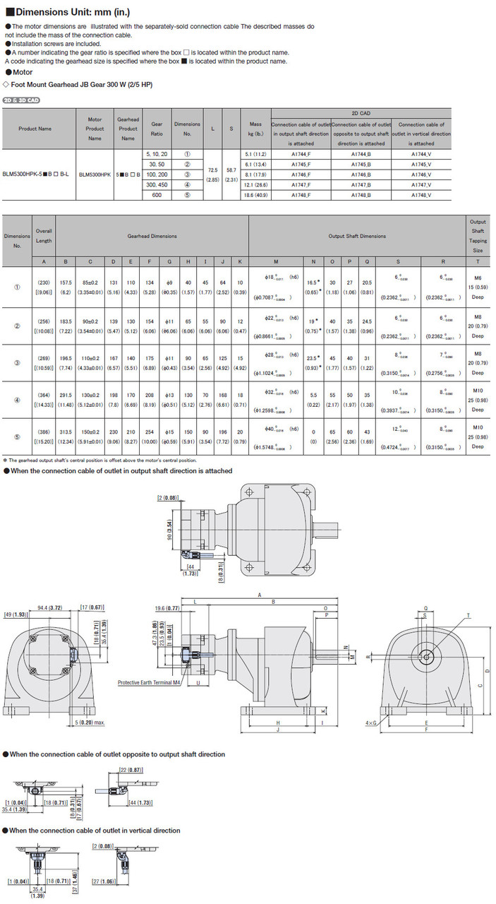 BLM5300HPK-5AB5B-L - Dimensions