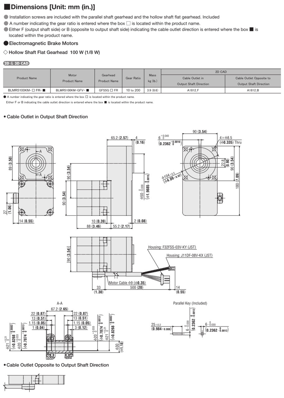 BLMR5100KM-20FR-B - Dimensions