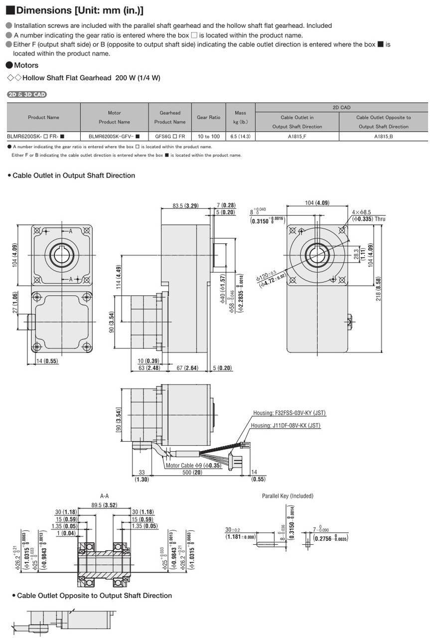 BLMR6200SK-15FR-F - Dimensions