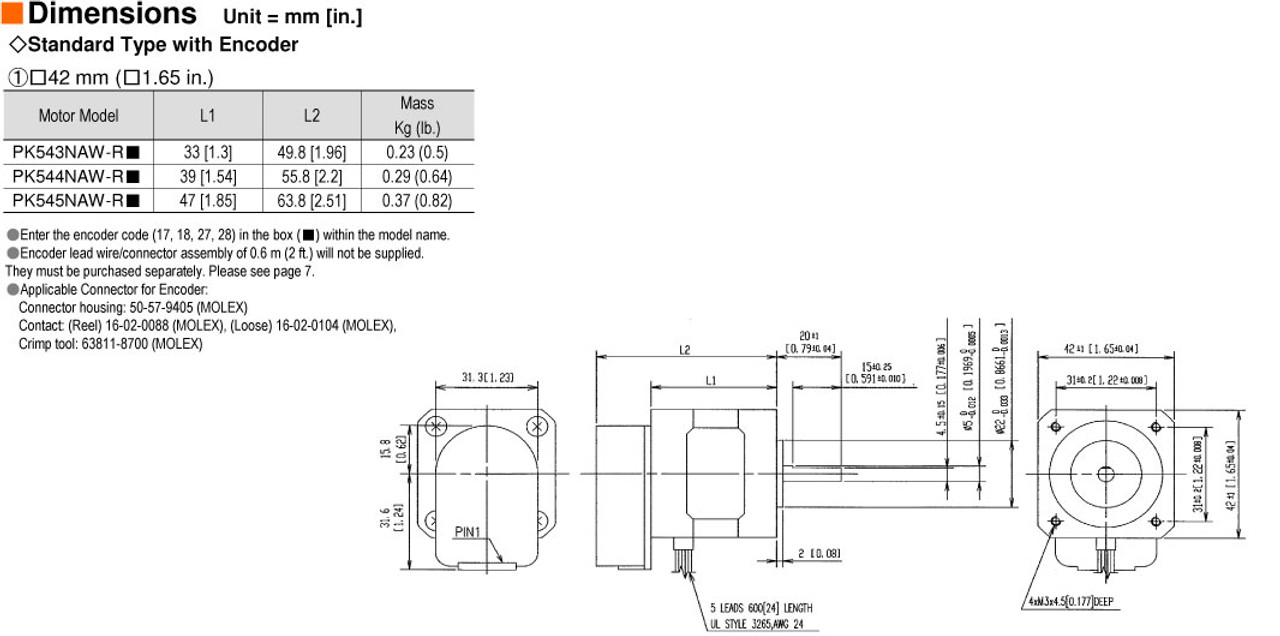 PK543NAW-R17 - Dimensions