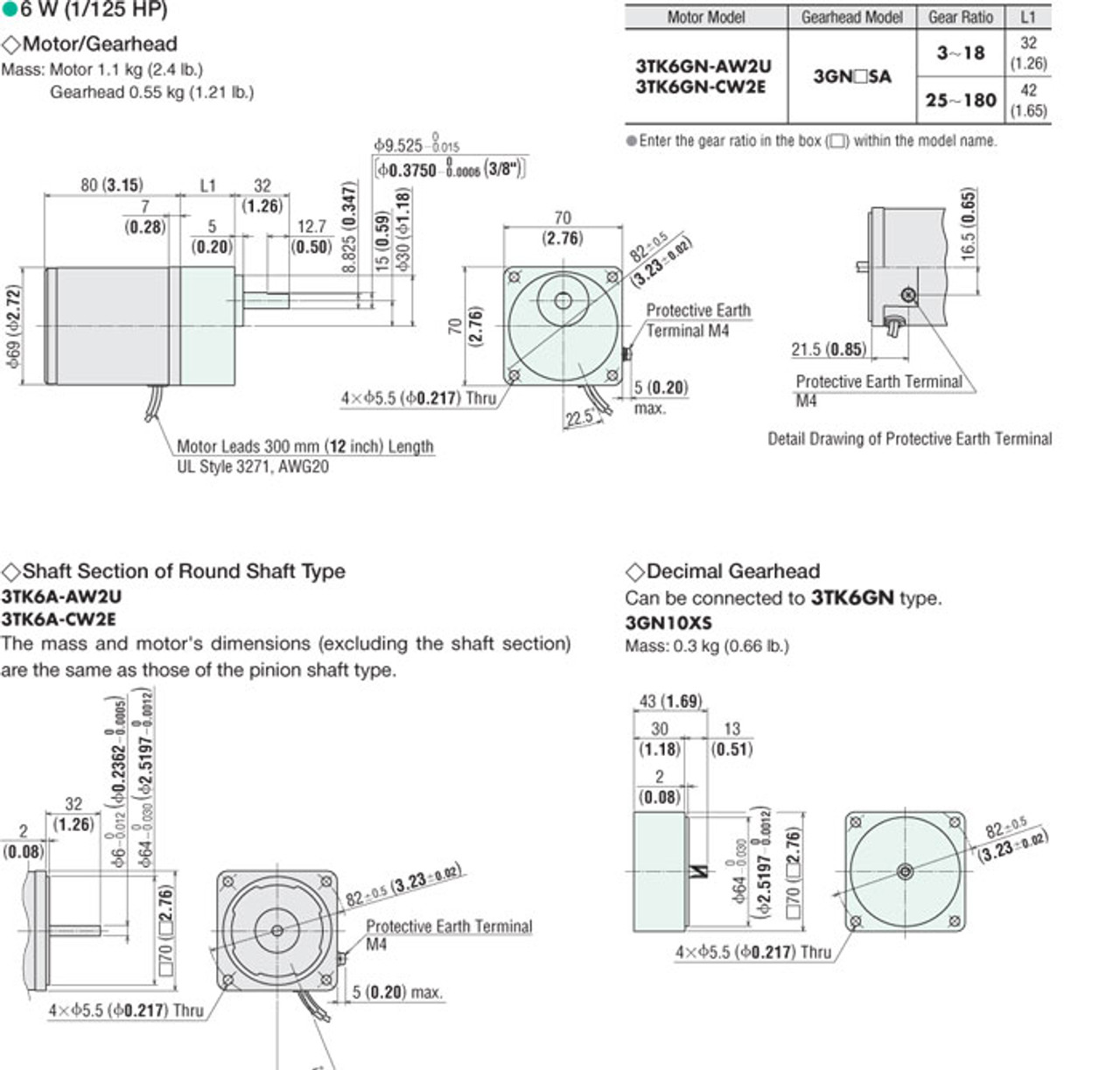 3TK6GN-AW2U / 3GN3SA - Dimensions