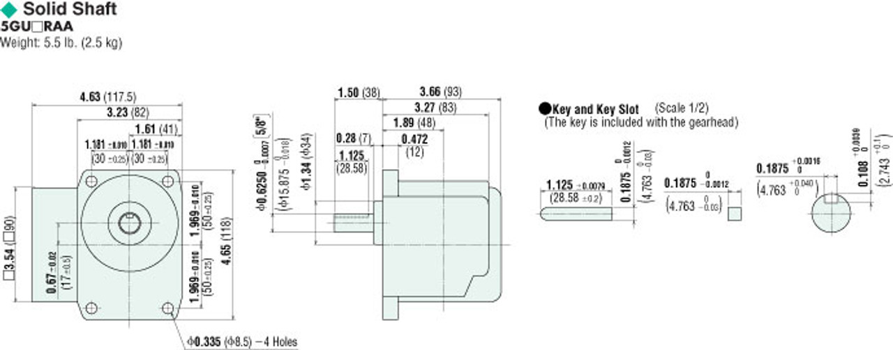 5IK60RGU-AWU / 5GU3RAA - Dimensions