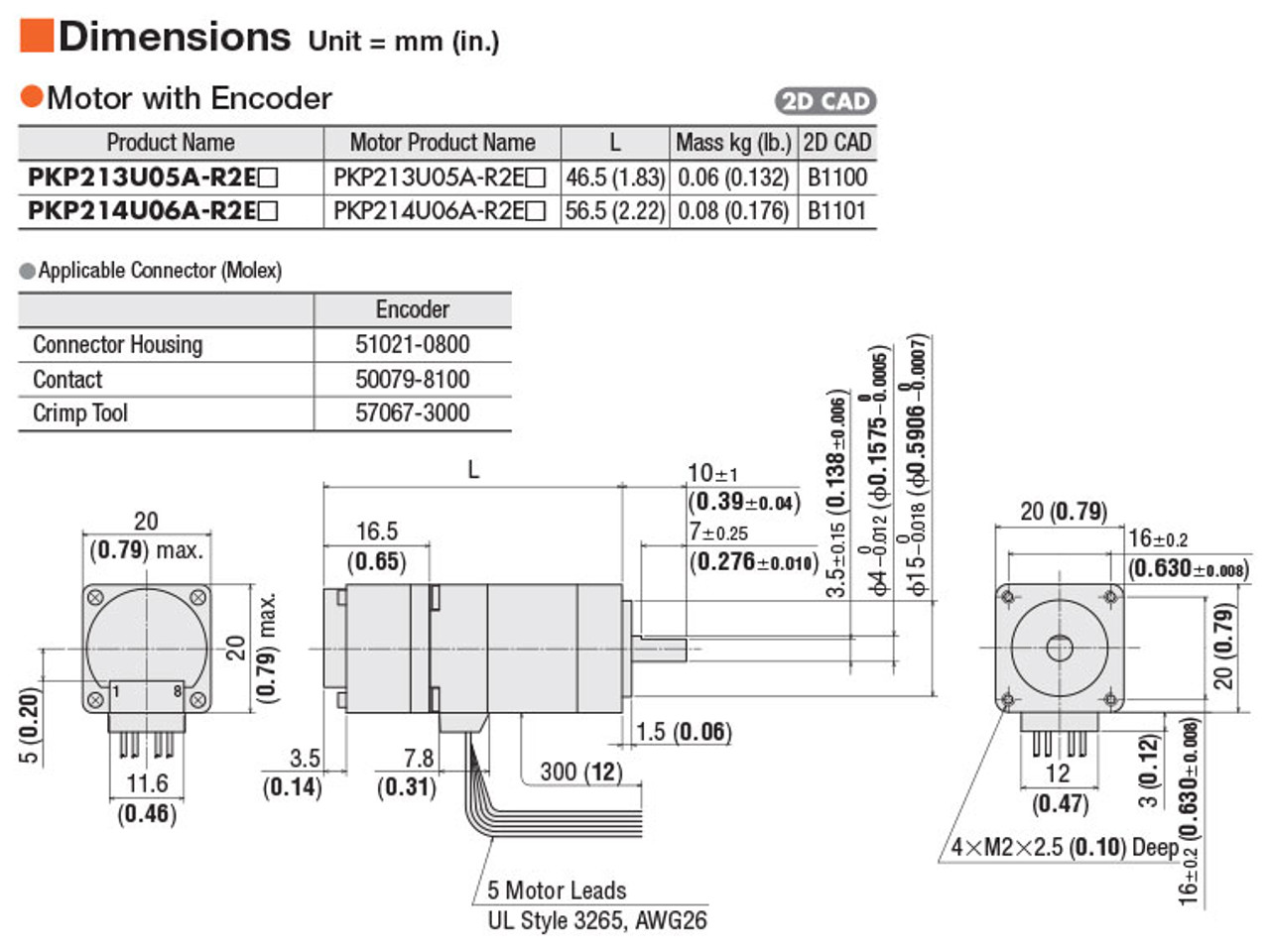 PKP213U05A-R2EL - Dimensions