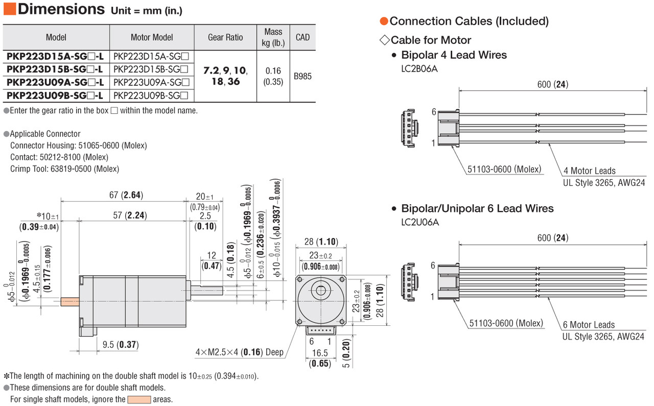 PKP223U09A-SG18 - Dimensions