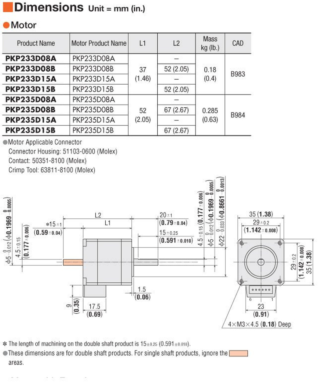 PKP233D15B - Dimensions