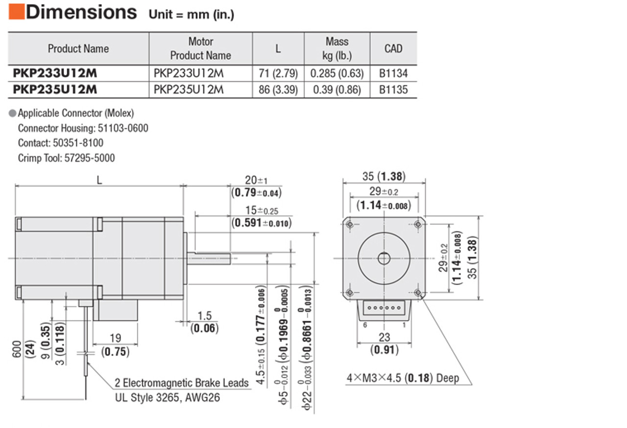 PKP235U12M - Dimensions