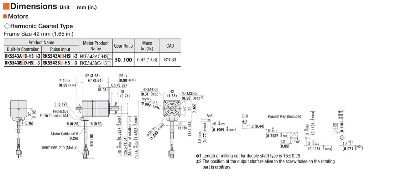 RKS543BC-HS100 - Dimensions