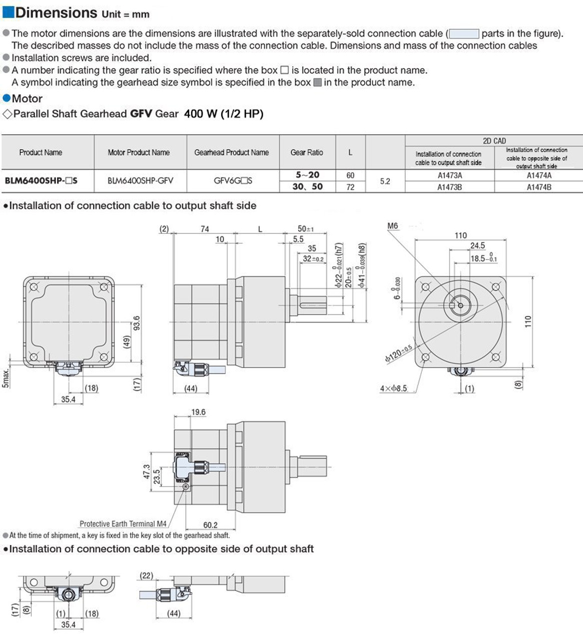 BLM6400SHP-30S - Dimensions