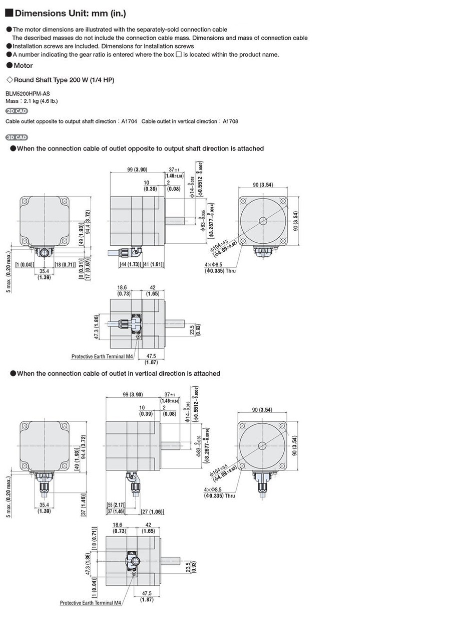 BLM5200HPM-AS - Dimensions