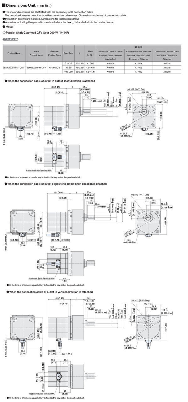 BLM6200SHPM-50S - Dimensions