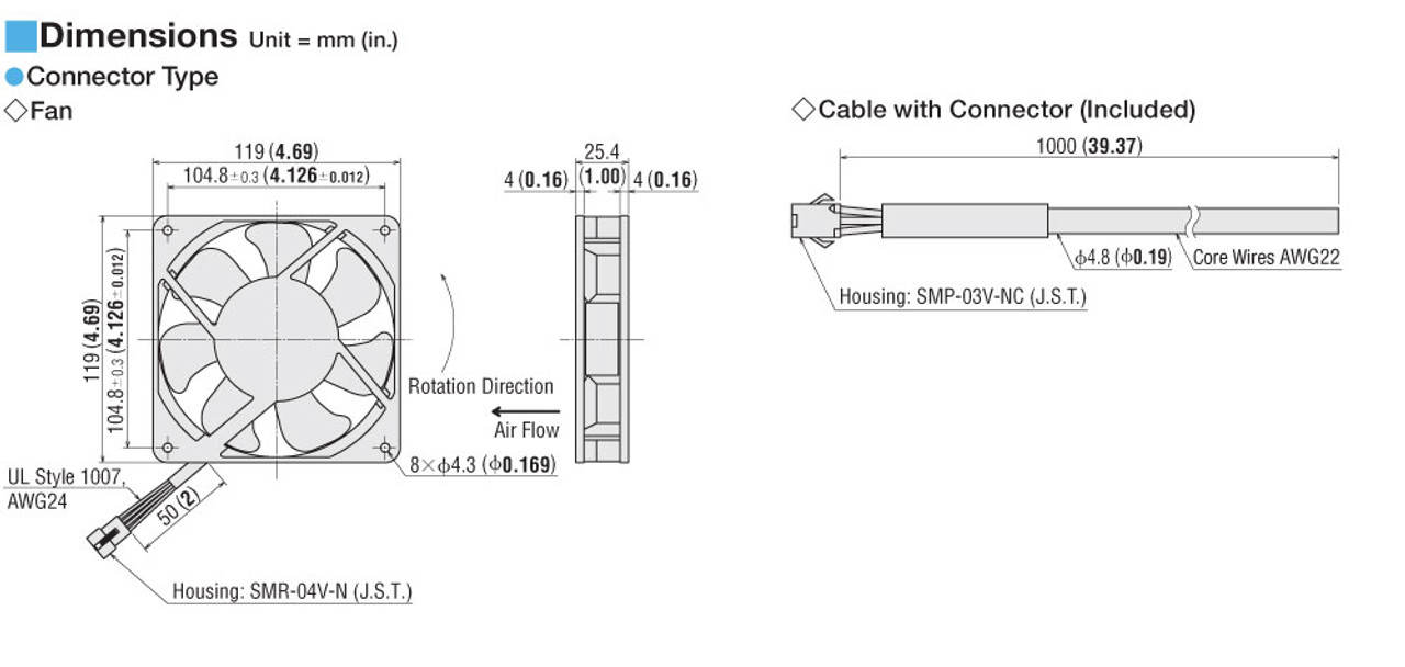 MDA1225-12H - Dimensions