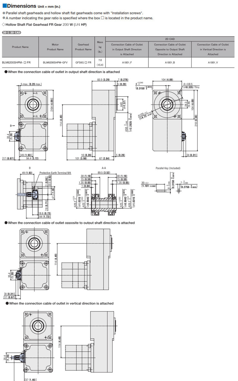 BLM6200SHPM-50FR - Dimensions