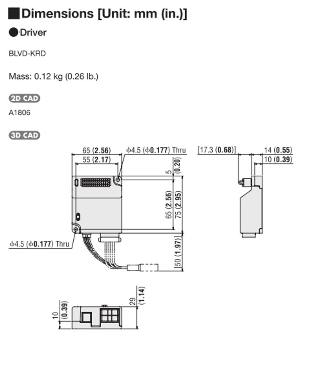 BLMR5100K-10-B / BLVD-KRD - Dimensions