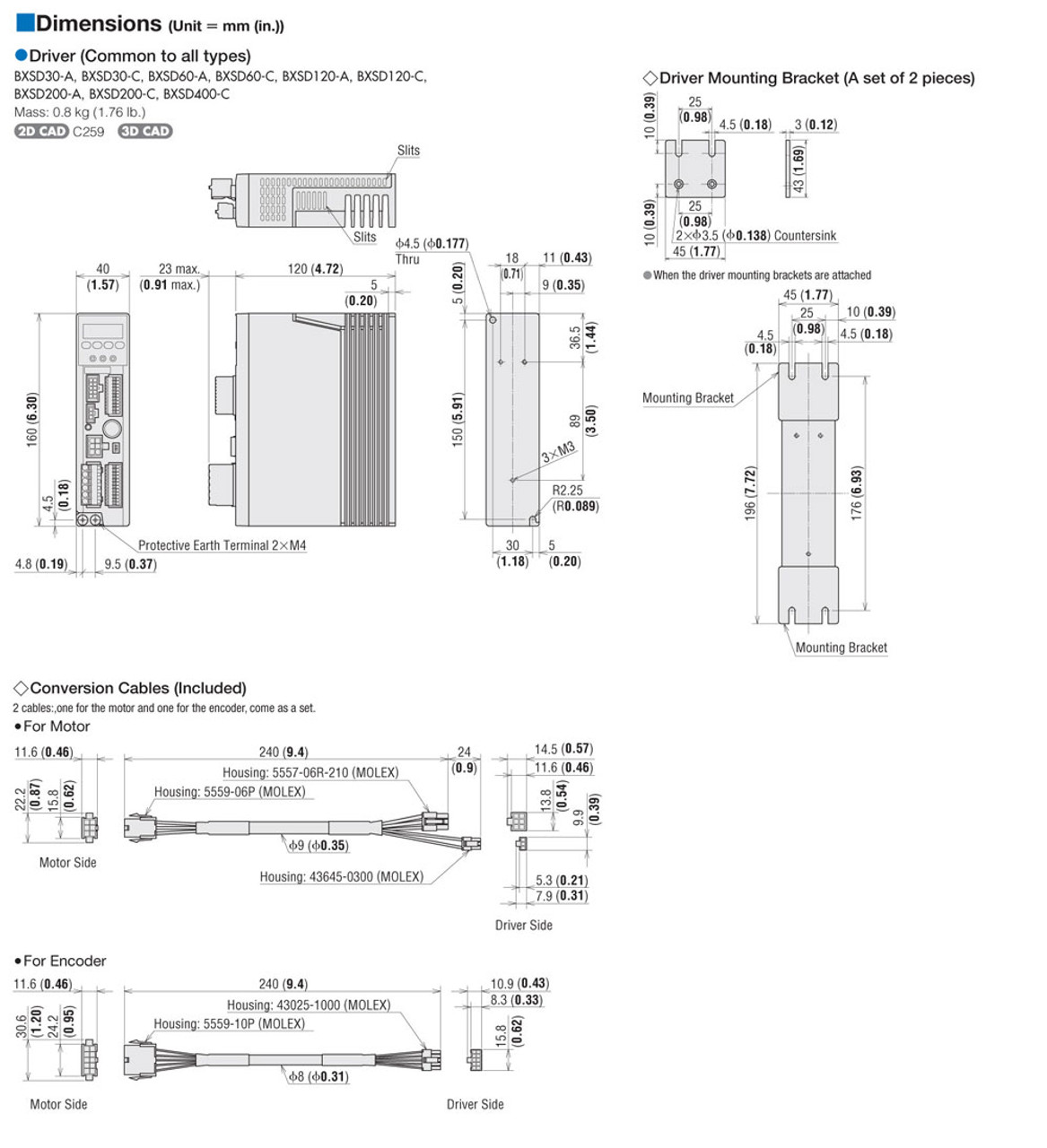 BXS460AM-5FR - Dimensions