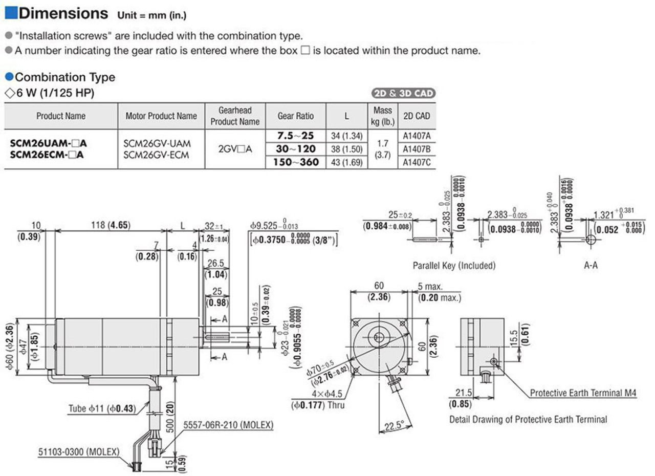 SCM26ECM-90A / DSCD6ECM - Dimensions