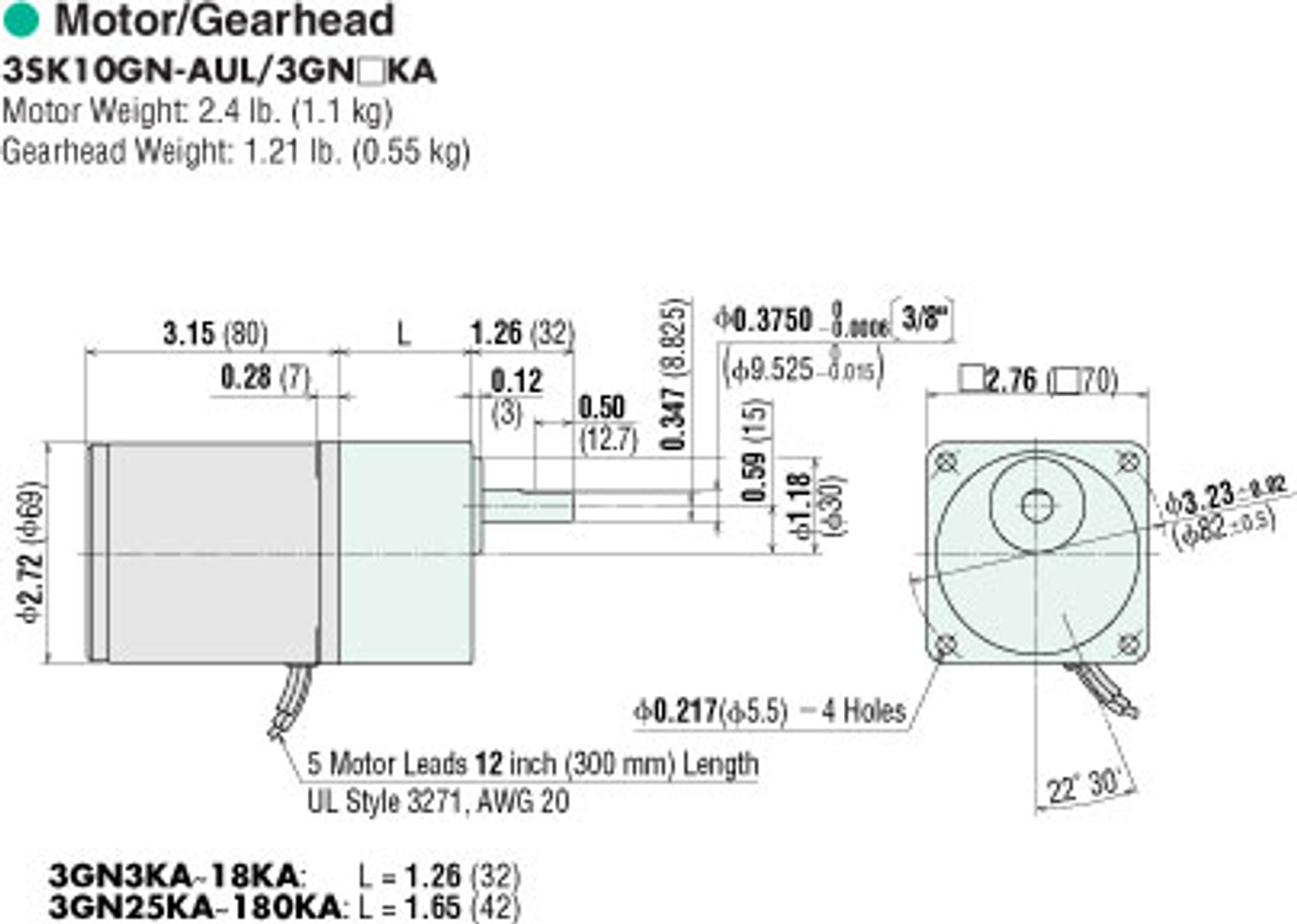 3SK10GN-AUL - Dimensions