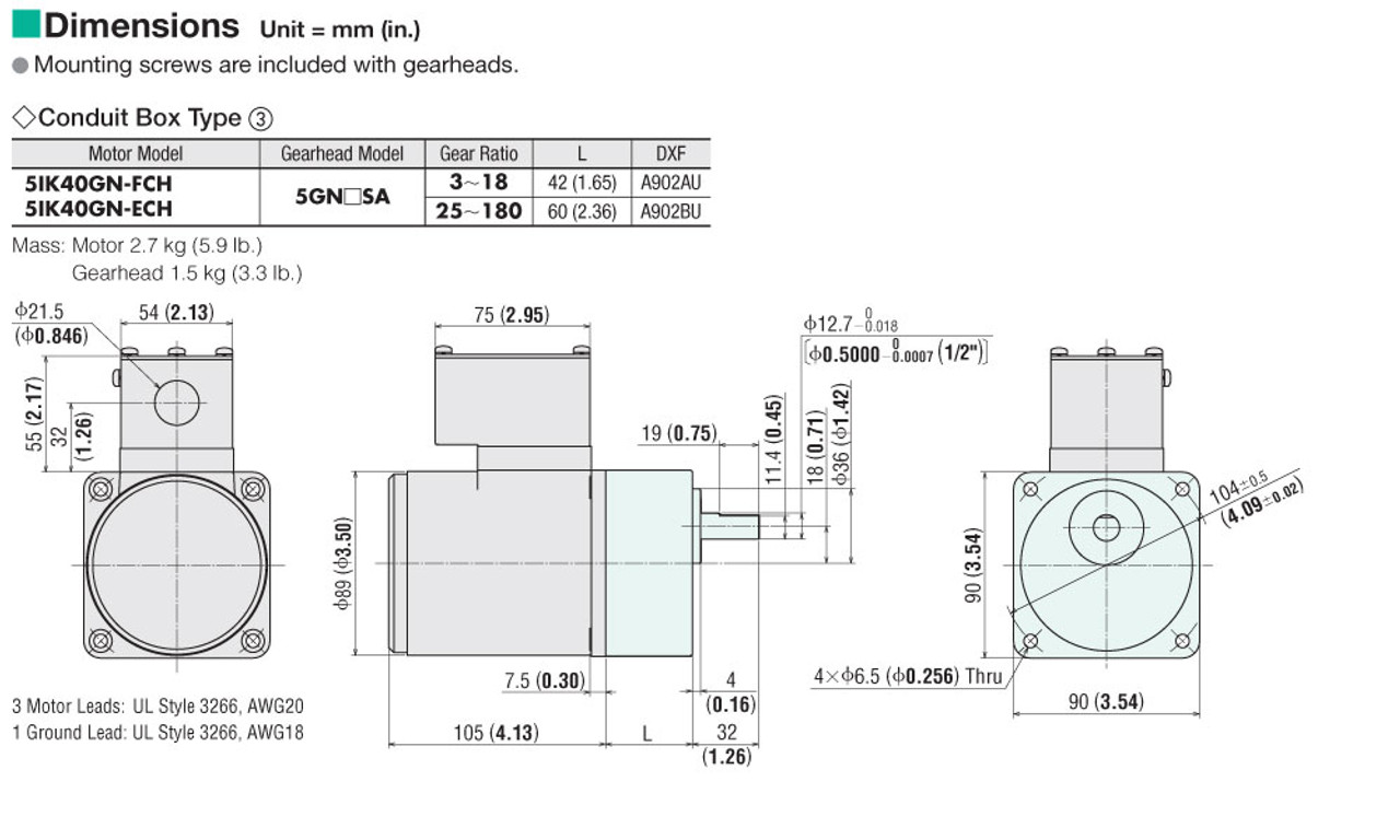 5IK40GN-ECH - Dimensions