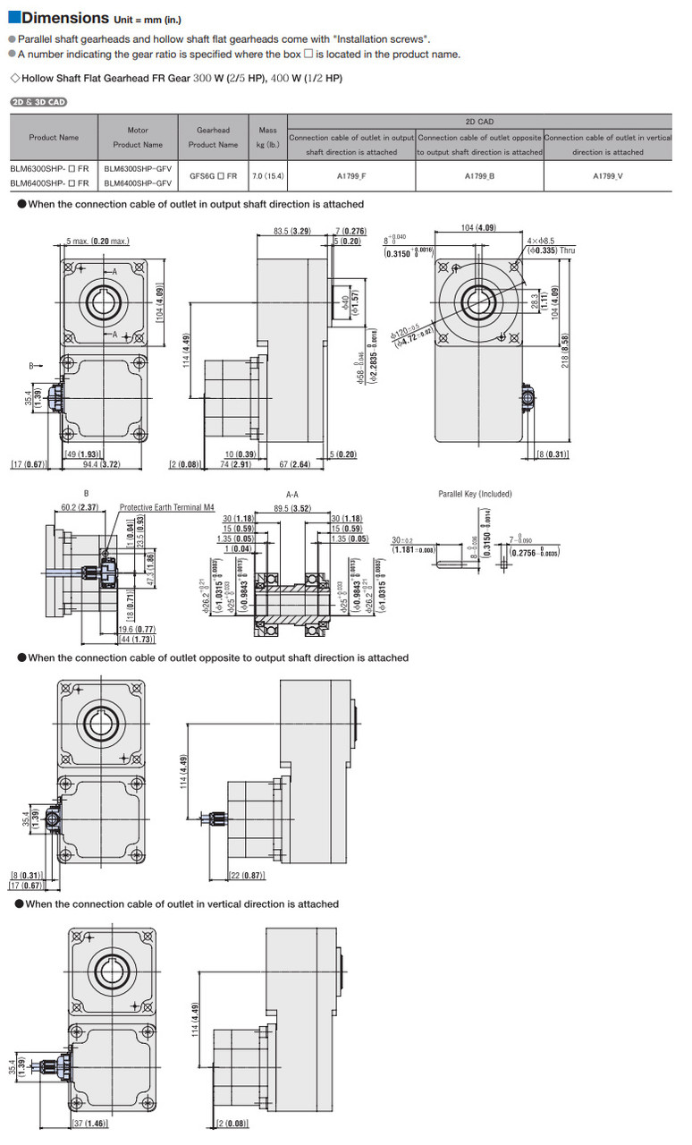 BLM6300SHP-100FR - Dimensions