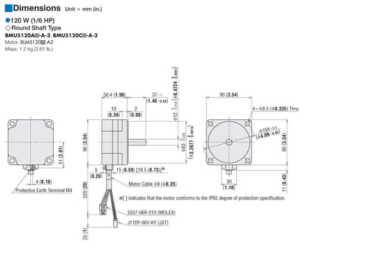 BMU5120AP-A - Dimensions