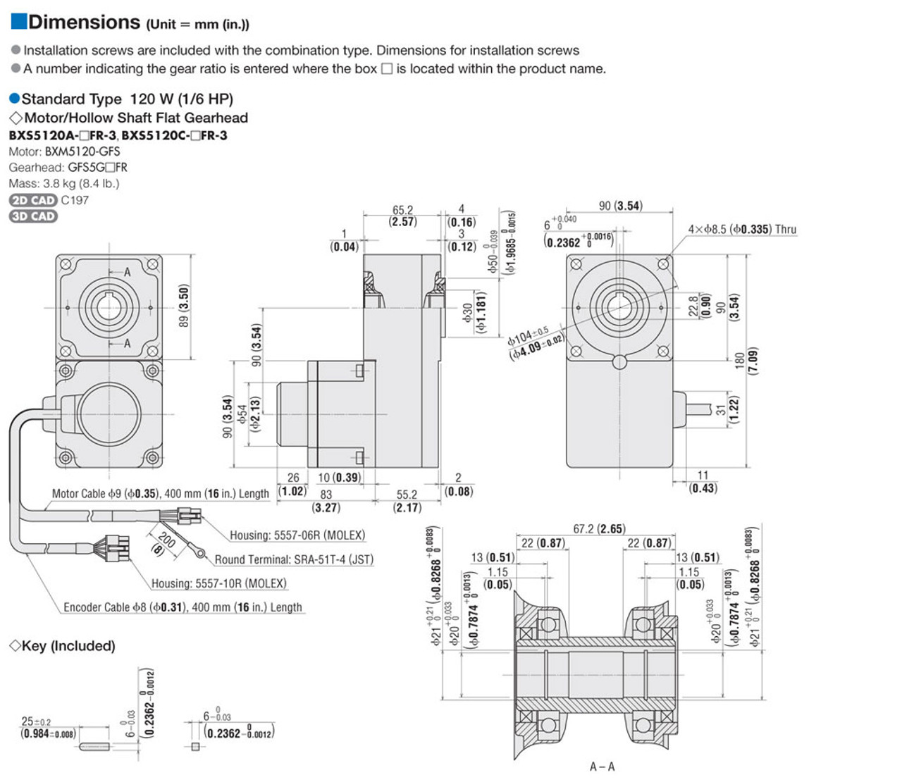 BXS5120A-10FR - Dimensions