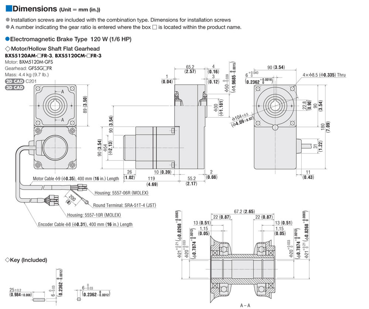 BXS5120AM-10FR - Dimensions