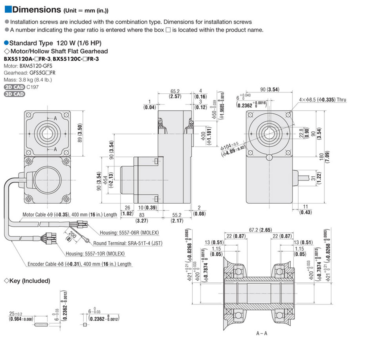 BXS5120C-100FR - Dimensions