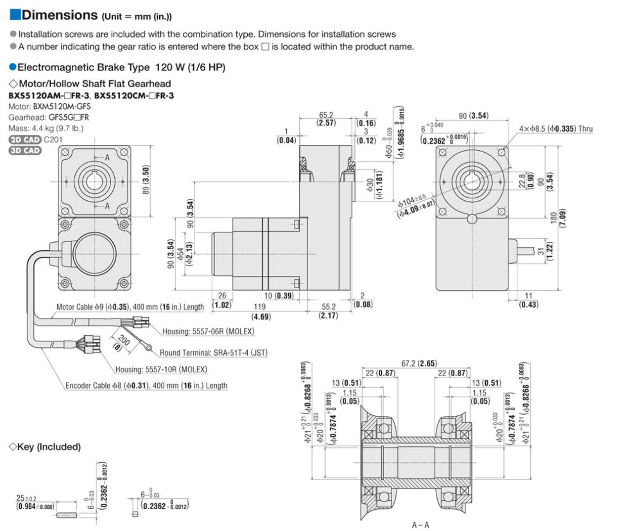 BXS5120CM-10FR - Dimensions