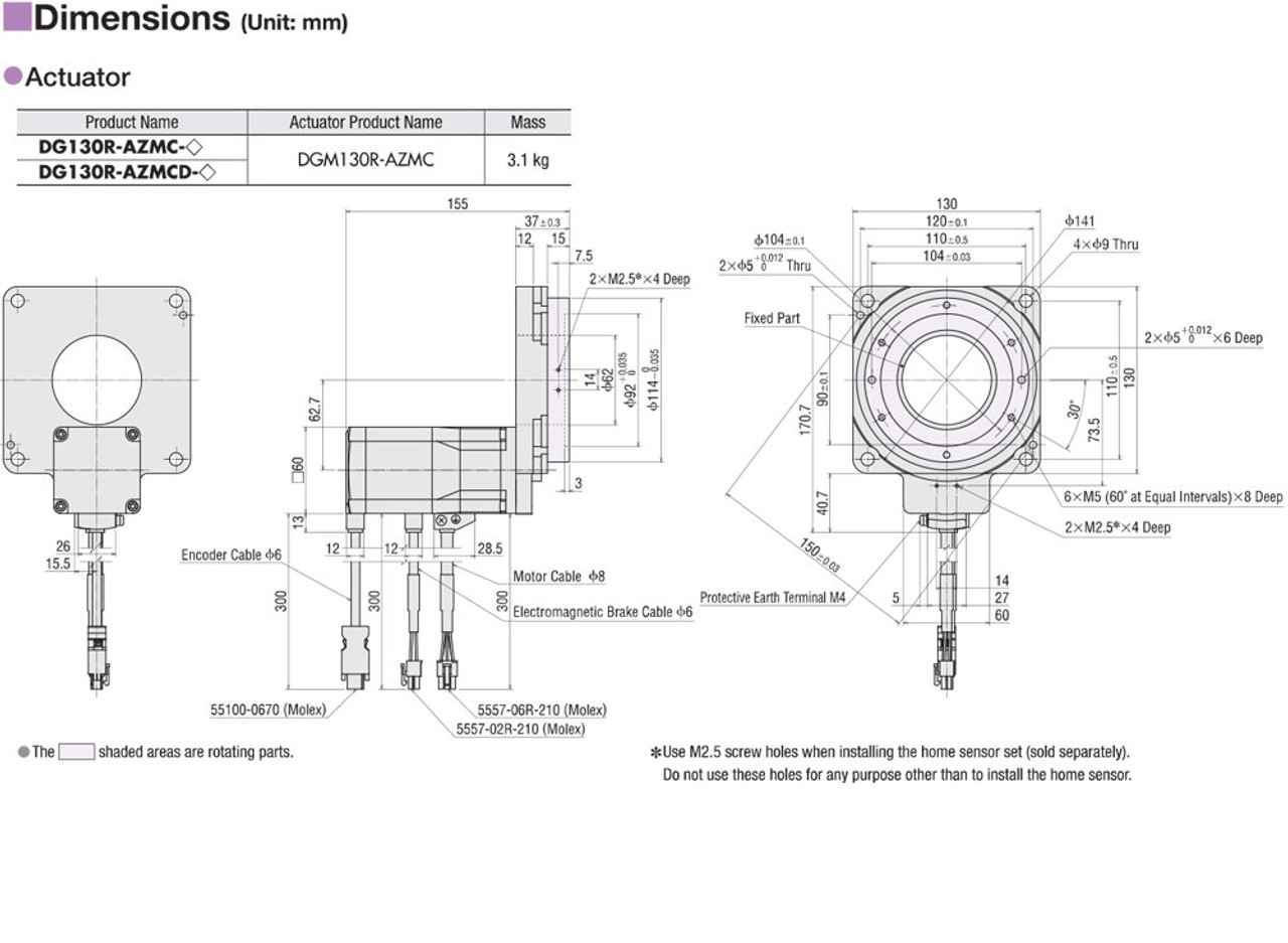 DGM130R-AZMK - Dimensions