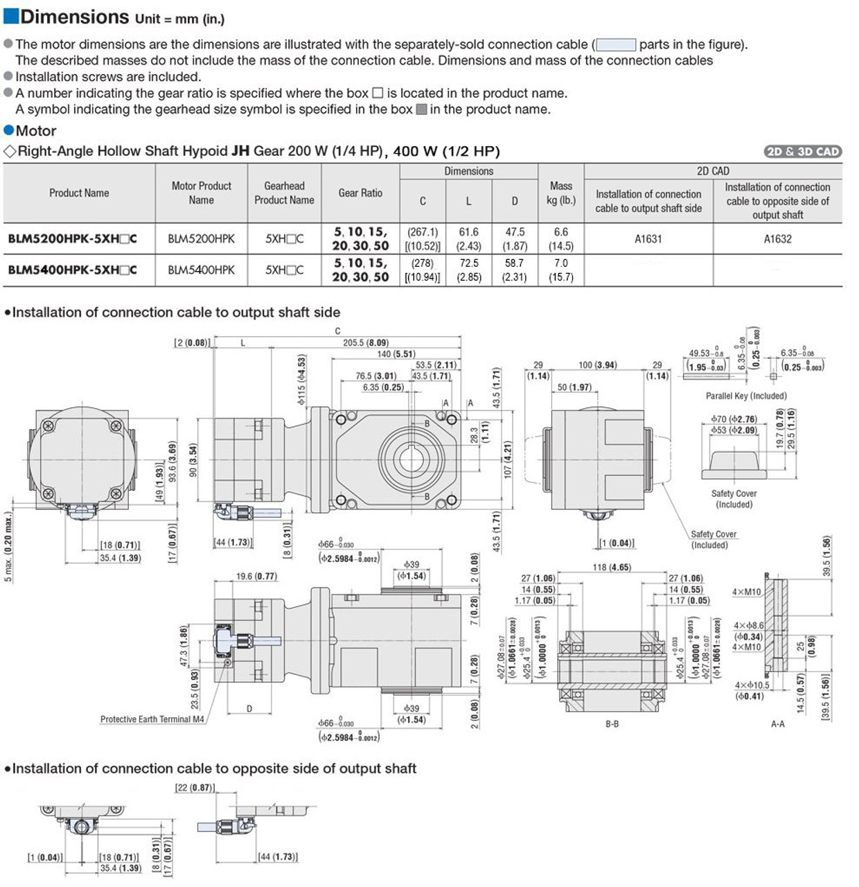 BLM5400HPK-5XH20C - Dimensions