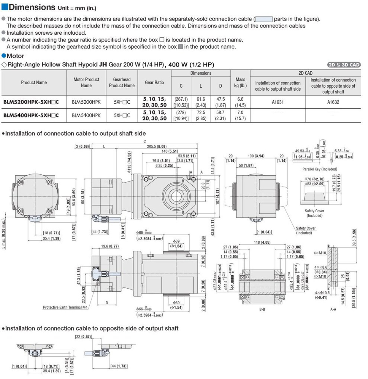 BLM5400HPK-5XH50C - Dimensions