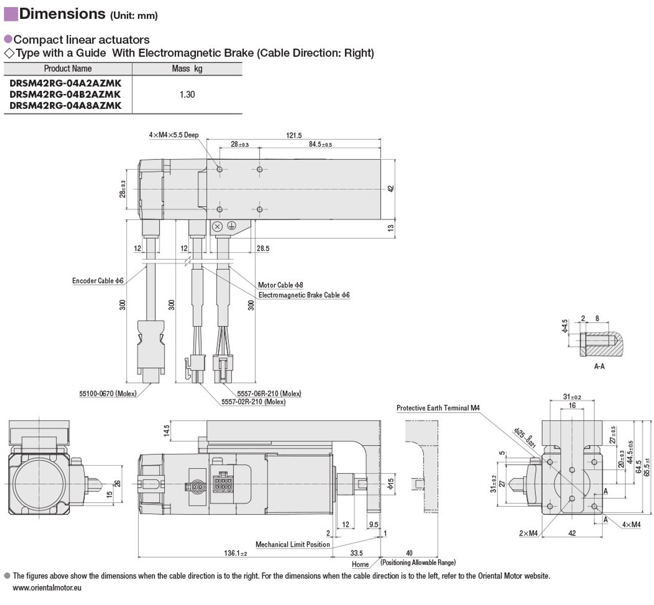 DRSM42LG-04A2AZMK - Dimensions