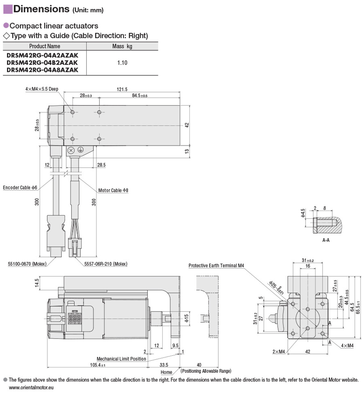 DRSM42LG-04A8AZAK - Dimensions