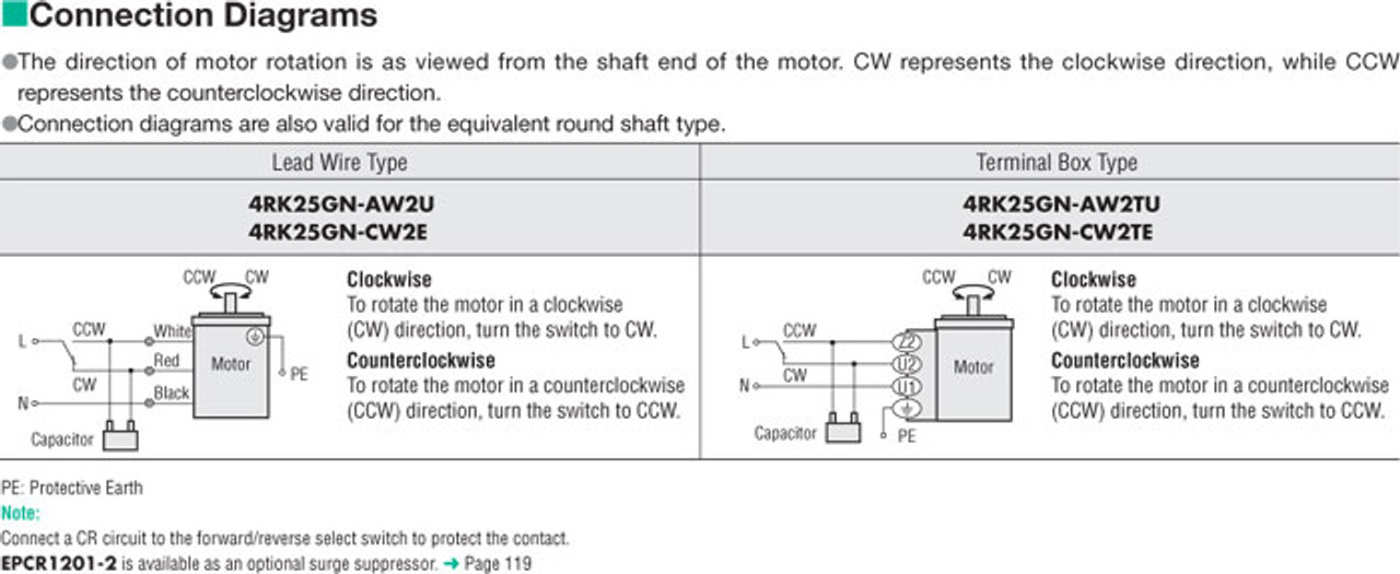 4RK25GN-CW2E / 4GN12.5SA - Connection