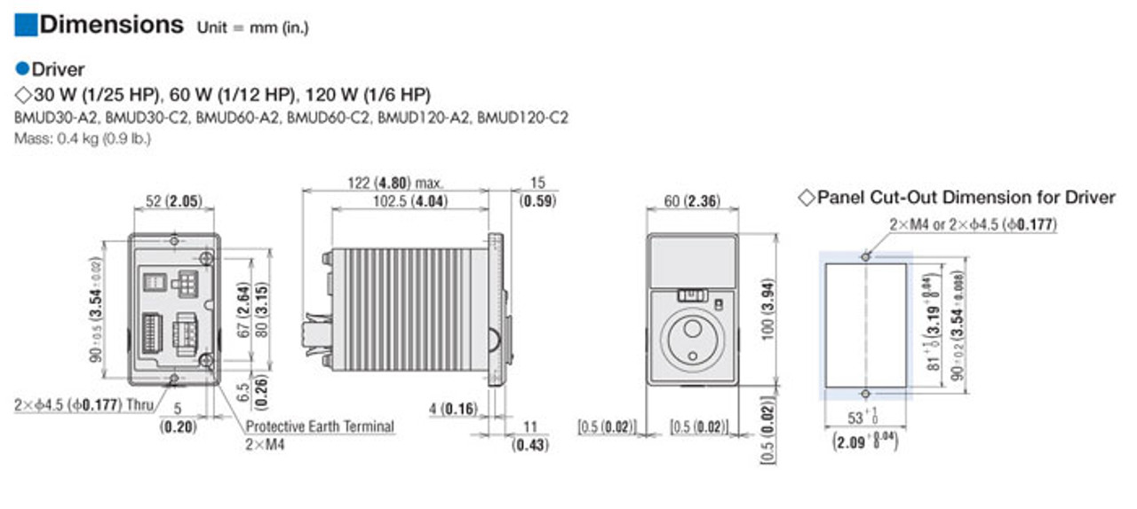 BLM5120HPK-5H50S / BMUD120-A2 - Dimensions