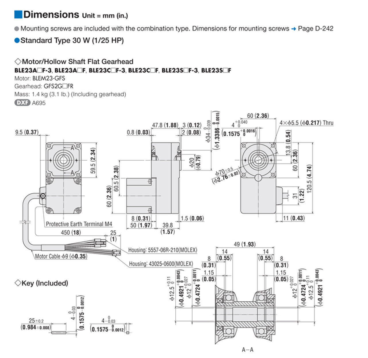 BLEM23-GFS / GFS2G200FR - Dimensions