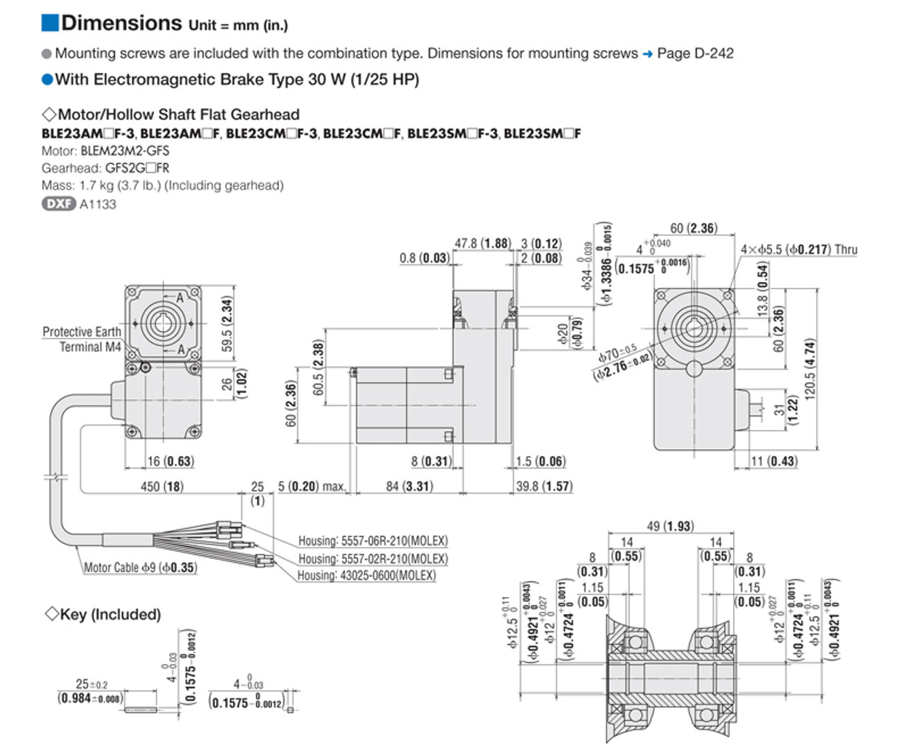 BLEM23M2-GFS / GFS2G20FR - Dimensions