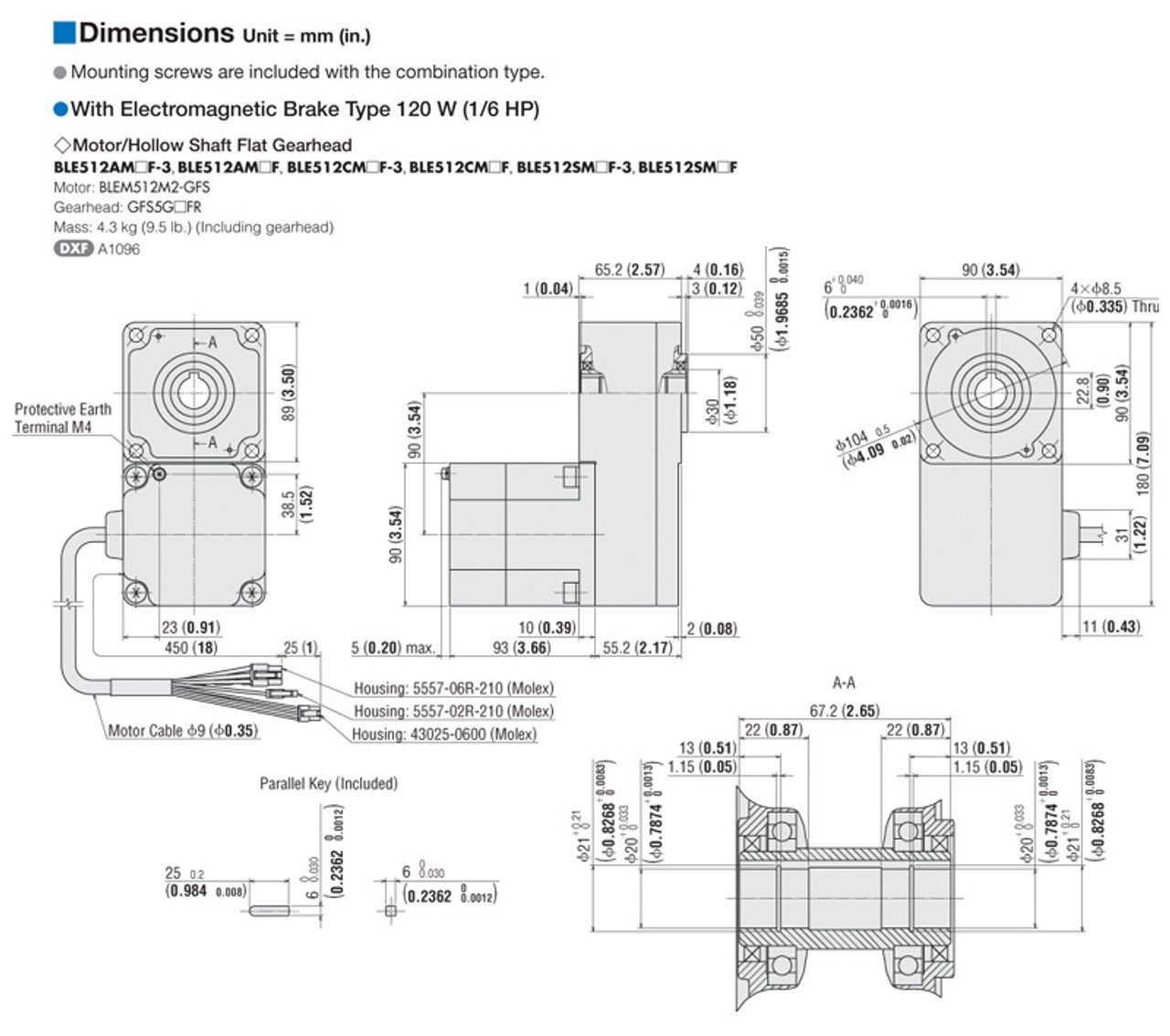 BLEM512M2-GFS / GFS5G20FR - Dimensions