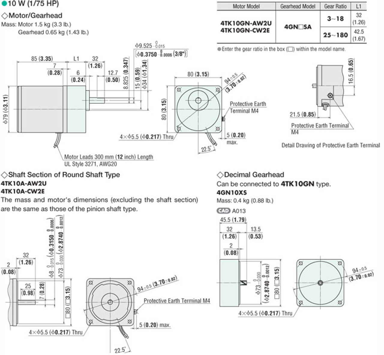 4TK10GN-CW2E / 4GN9SA - Dimensions