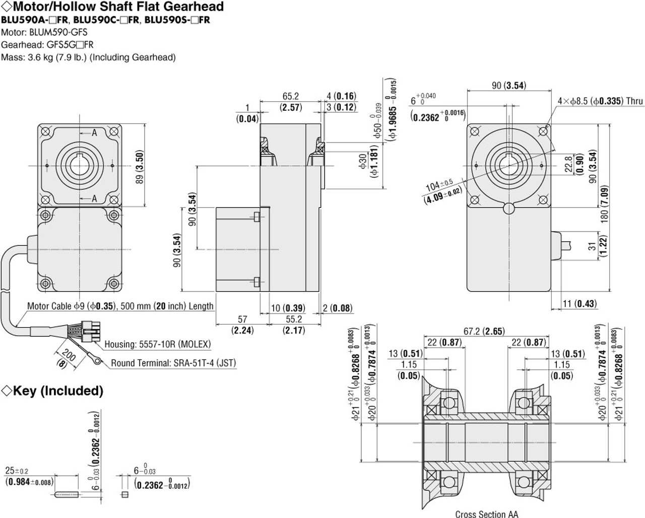 BLUM590-GFS / GFS5G30FR - Dimensions