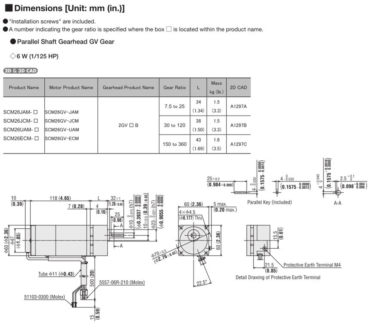 SCM26ECM-100 - Dimensions